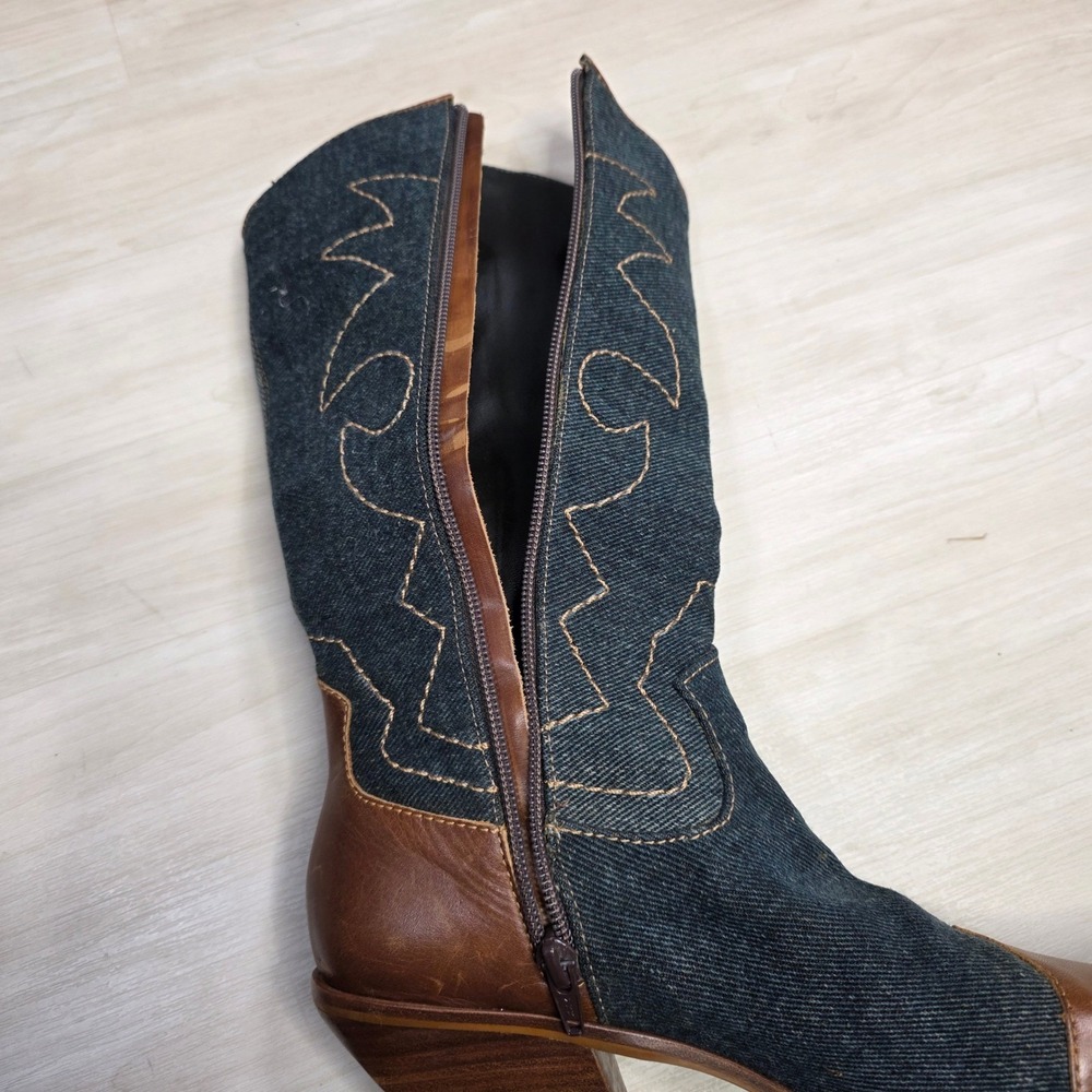 Coconut Matisse Women's Faux Leather Denim Cowboy Boots Western Size 7.5 M - Picture 12 of 12